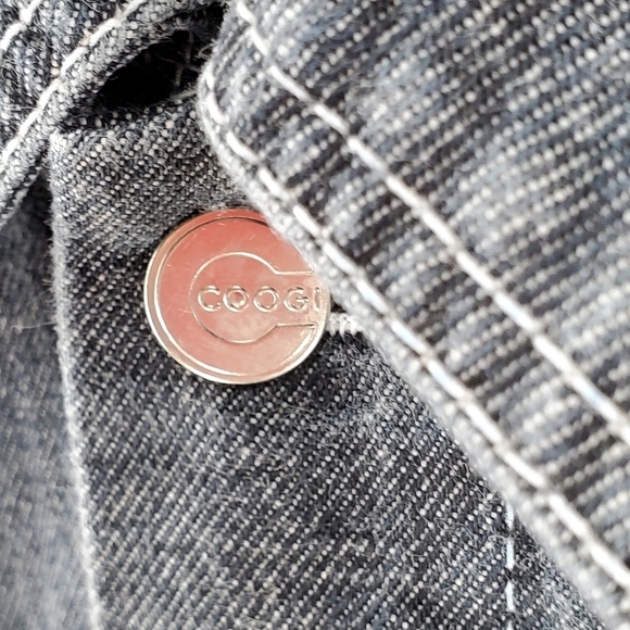 Vtg Coogi Denim Jacket Men XL Blue Hip Hop Trucker Utility Barn Chore Cotton Y2K - Picture 12 of 16